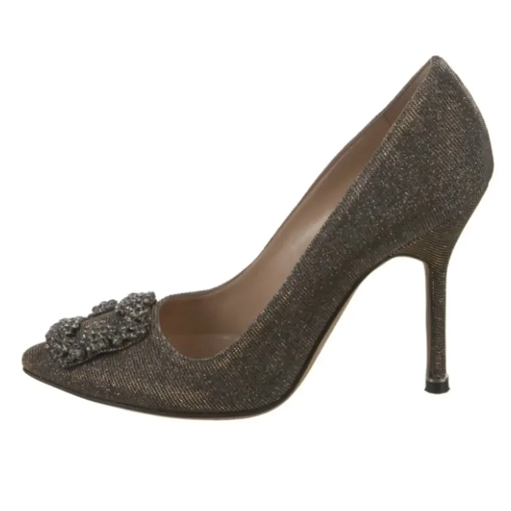 Manolo Blahnik Women's Hangisi Pumps Glitter Fabric